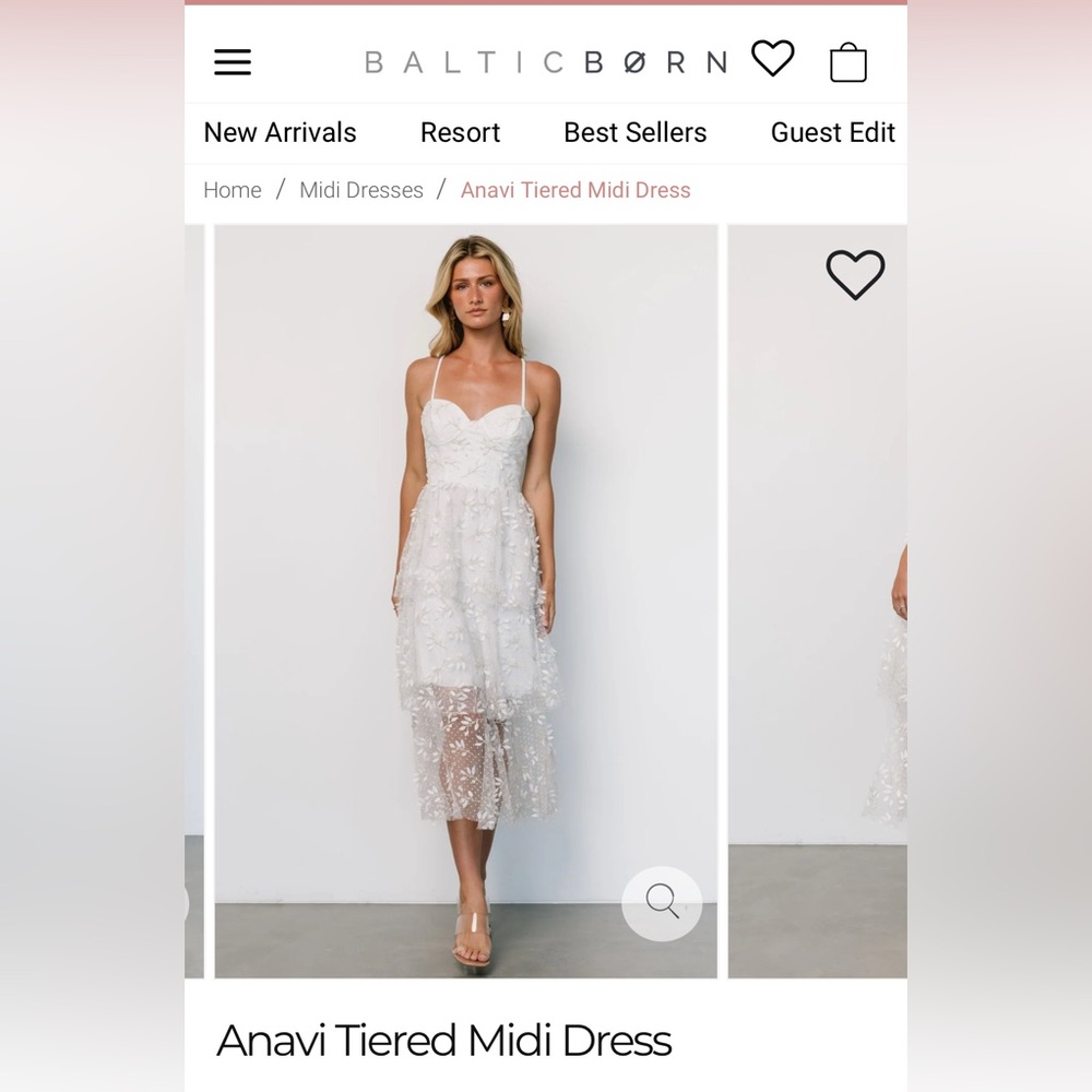 Baltic born midi tiered white dress